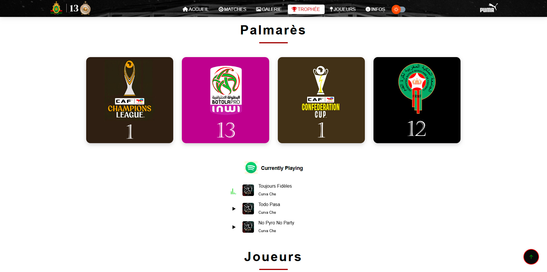 La section du Palmarès