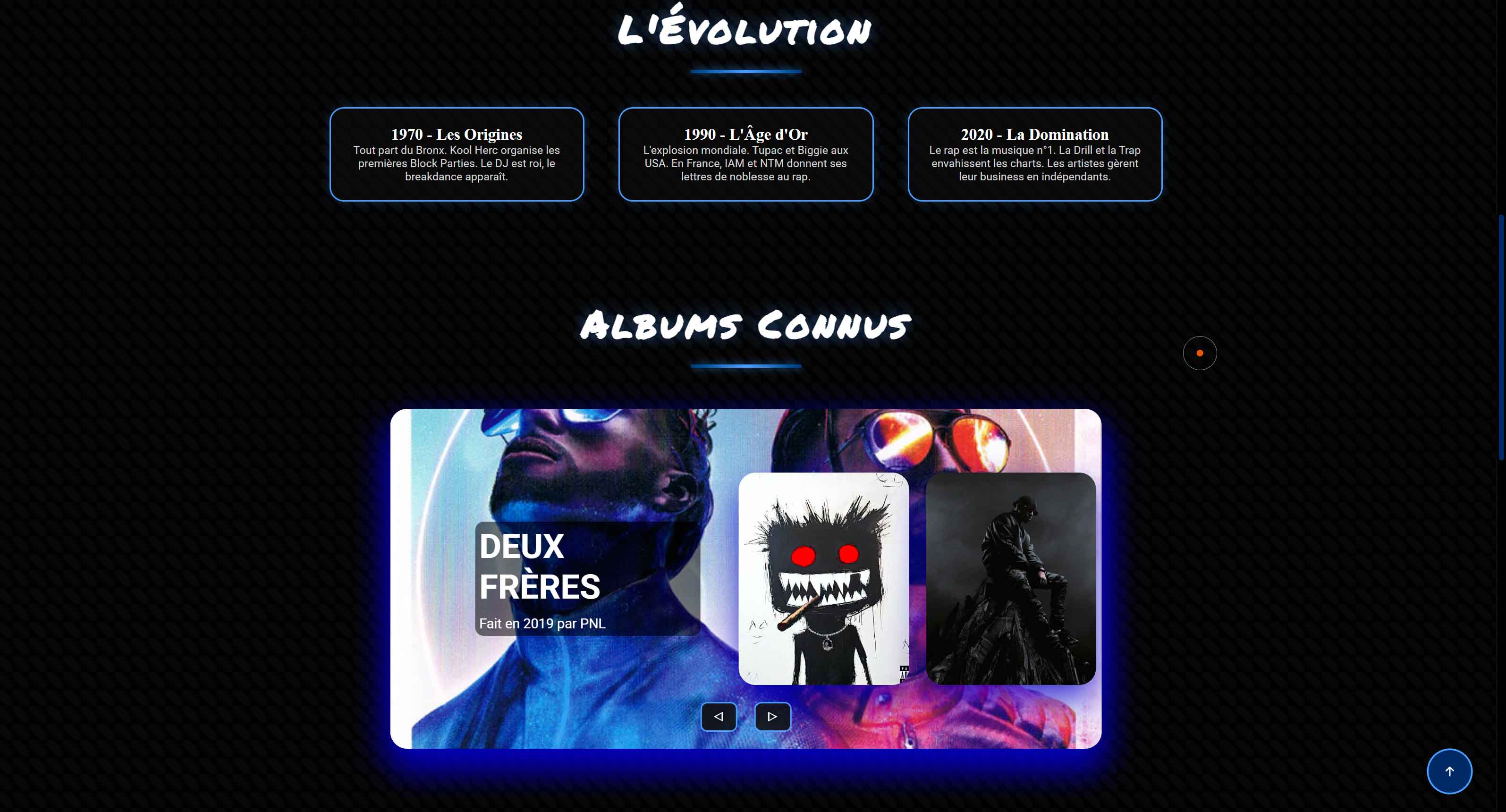 La page d'Accueil