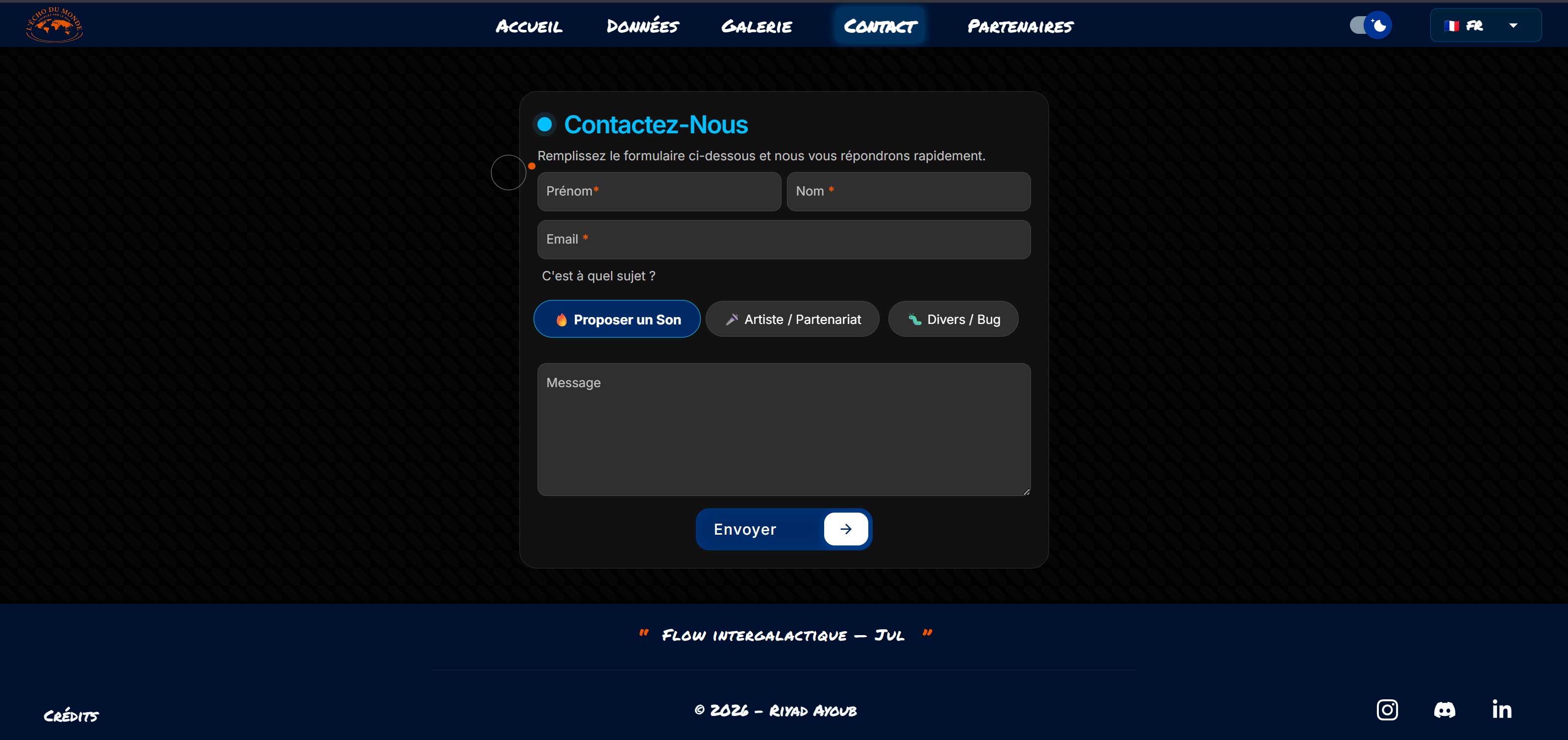 La page de Contact